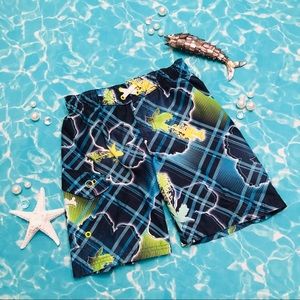 🌺🐟Boys Hawaiian & plaid swim shorts OP🐟🌺